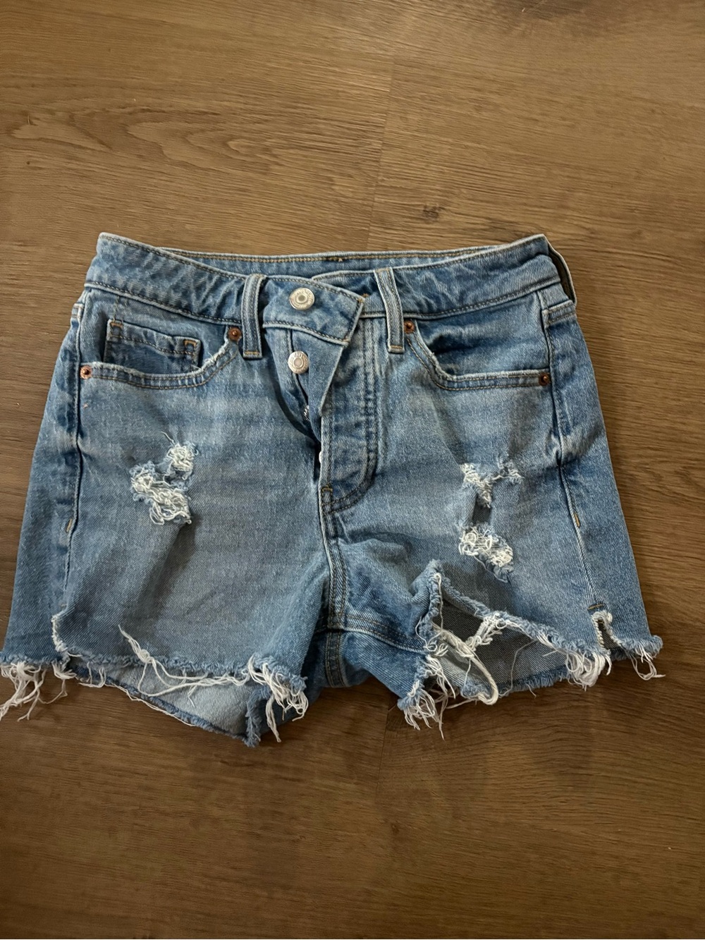 Old Navy Light Blue Distressed Denim Jean Shorts